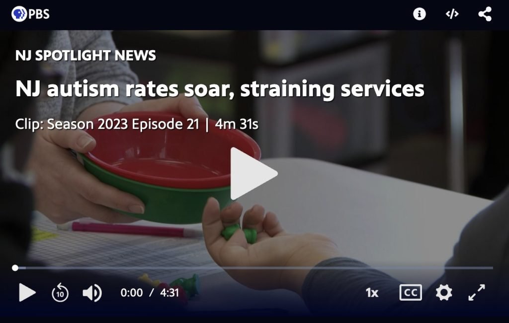 Still from the NJ Spotlight News video ‘NJ autism rates soar, straining services’ (PBS, season 2023 episode 21)